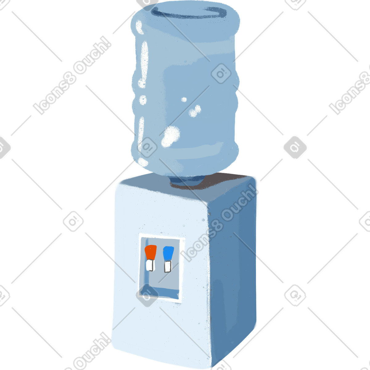 Illustration Water cooler dans le style Ikigai à télécharger aux formats PNG, SVG