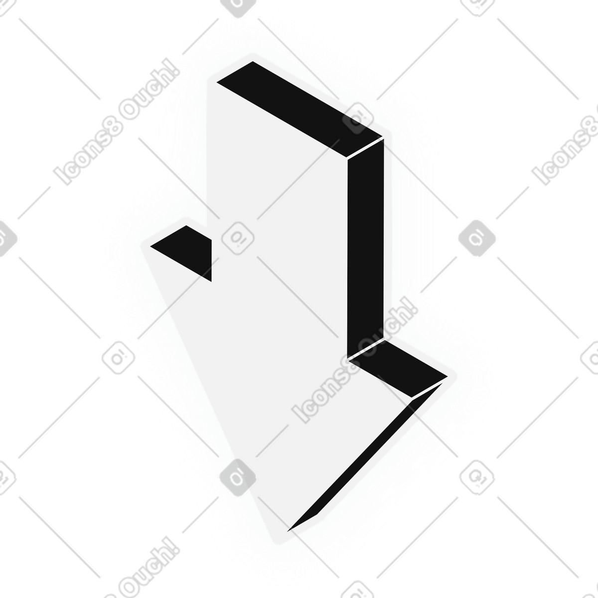 Download action bold white arrow illustration in Inverse style in PNG, SVG