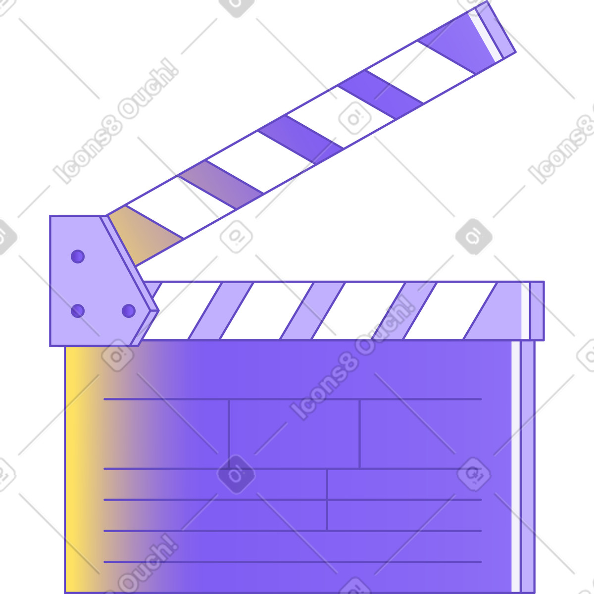 Rainbow スタイルの 映画クラッパー のイラストをPNG、SVG形式でダウンロード