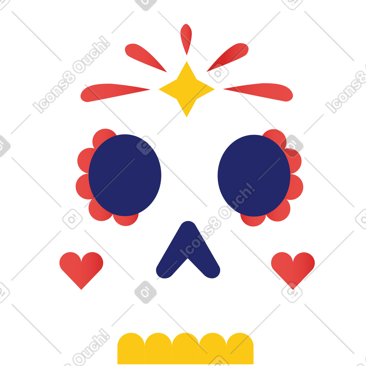 Mexikanischer schädel-Illustration im Clip-Stil als Download in PNG, SVG