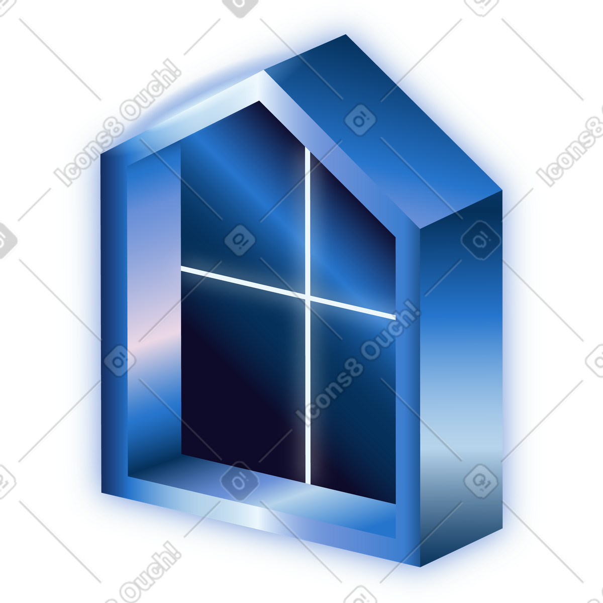 Wohngebäude mit glasfassade-Illustration im Dimension-Stil als Download in PNG, SVG