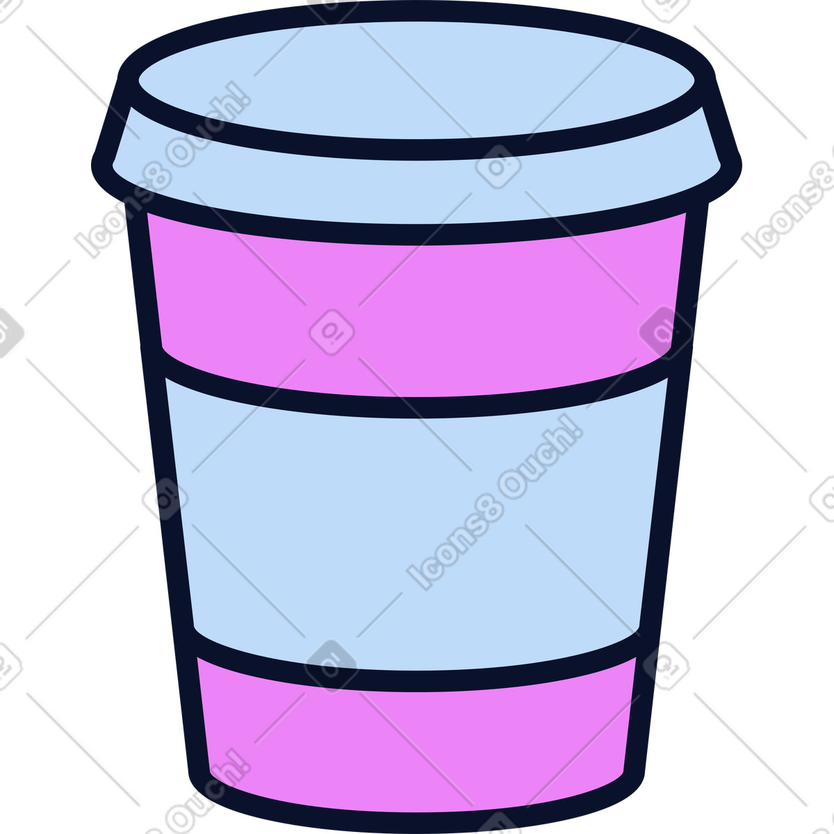 Paper cup illustration in Flexy style download in PNG, SVG