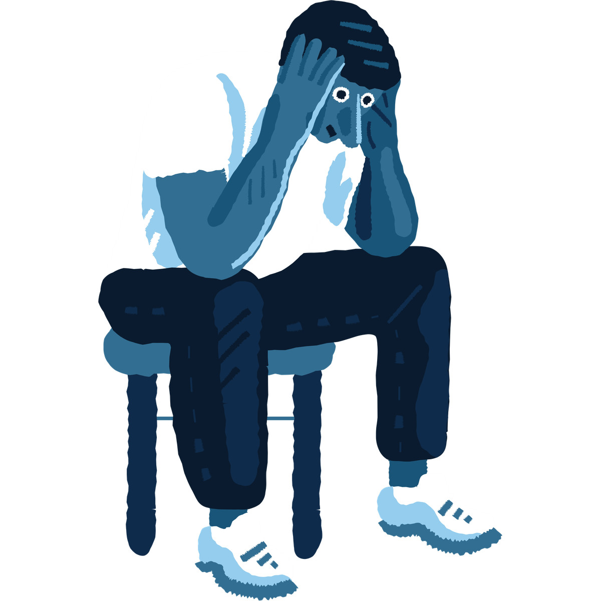 Despaired man-Illustration im Cherry-Stil als Download in PNG, SVG