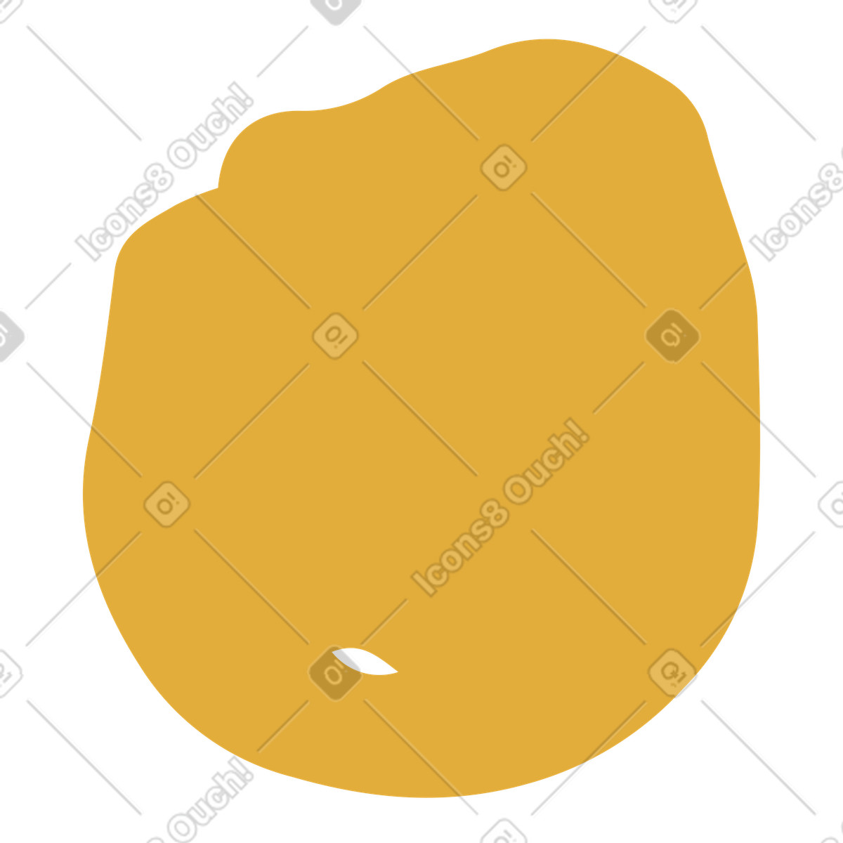 Yellow round shape illustration in Scandi style download in PNG, SVG