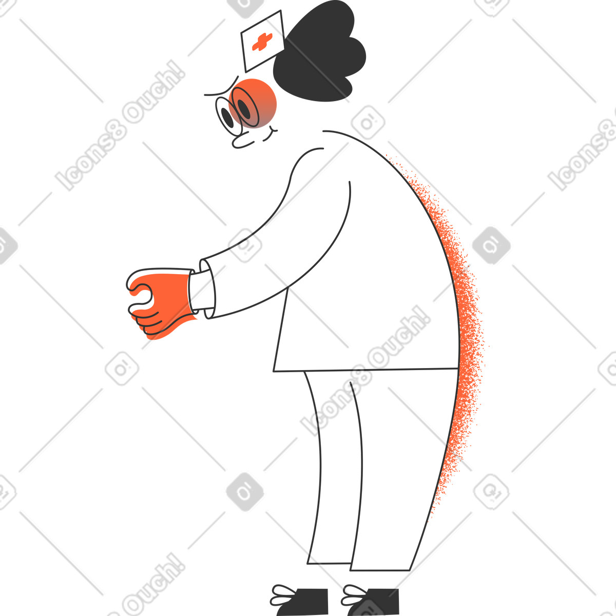 Arzt-Illustration im Crayon-Stil als Download in PNG, SVG