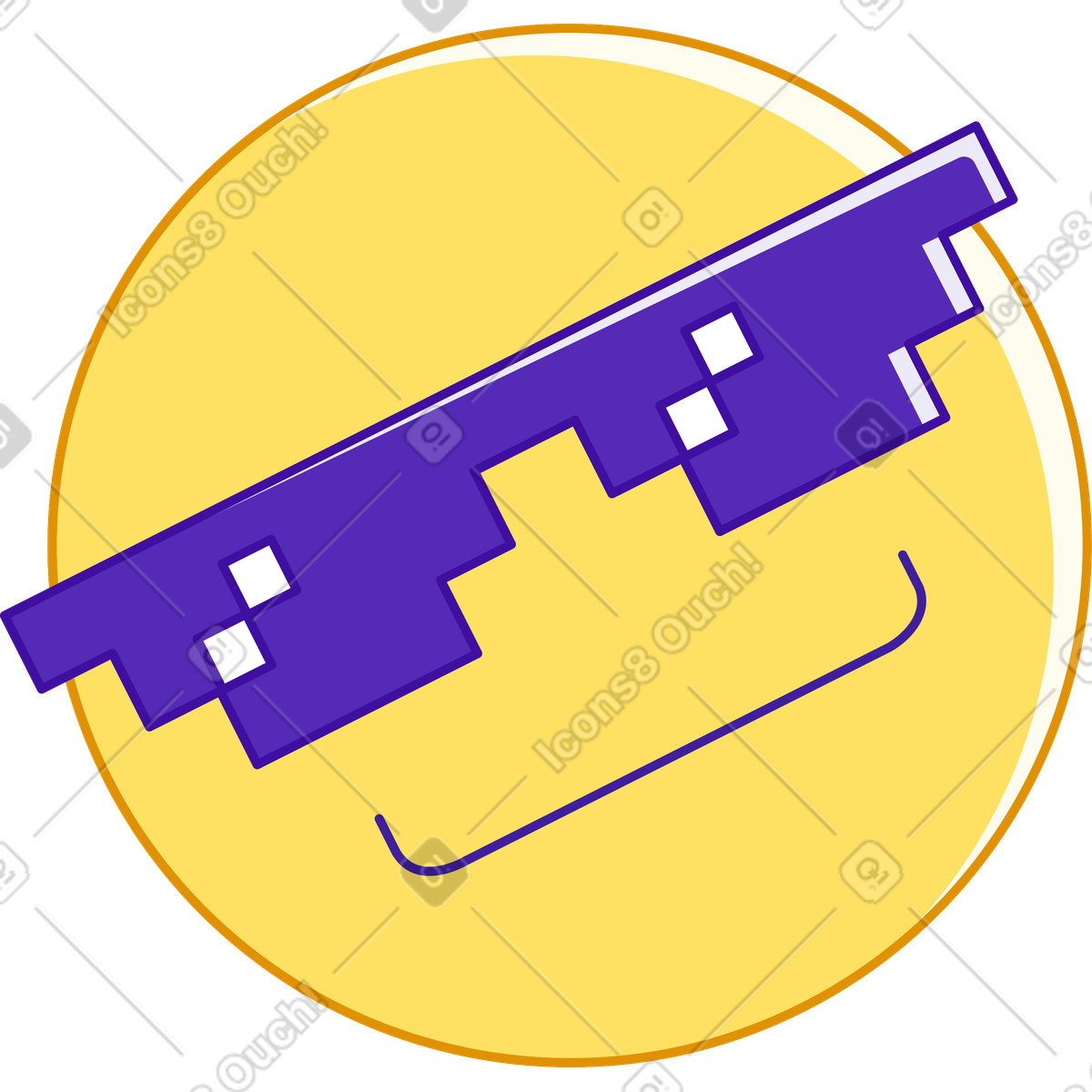 下载 Rainbow 风格的 戴着眼镜的笑脸 插画，支持 PNG、SVG 格式