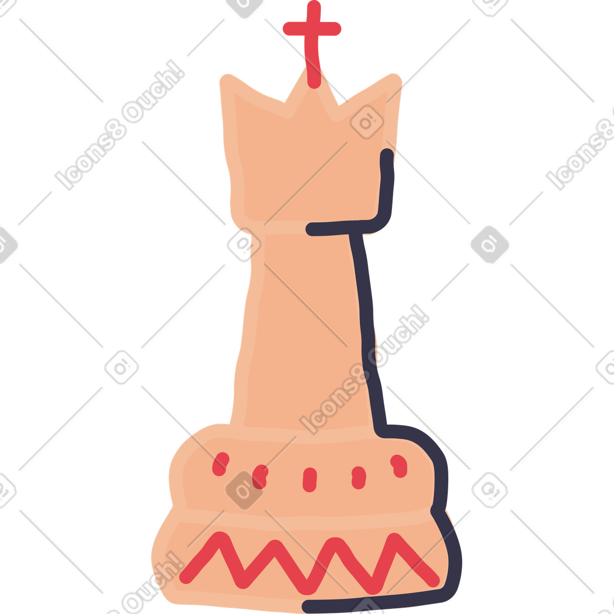 Ilustración Pieza de ajedrez en estilo Stripy a descargar en PNG y SVG