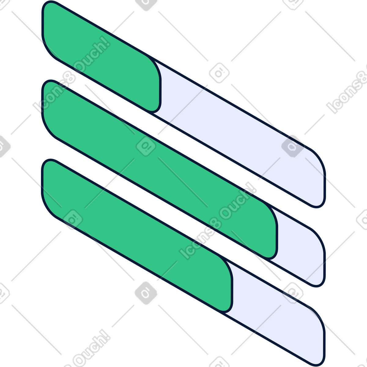 Progress bars in isometry illustration Neat style download PNG, SVG