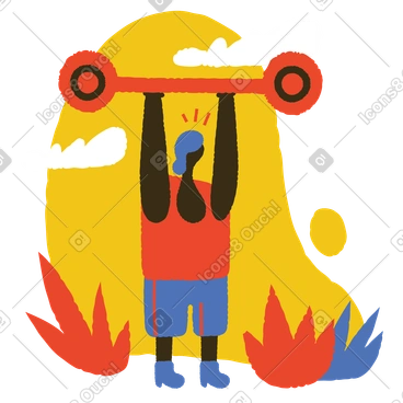 Strong male athlete lifting a barbell PNG, SVG