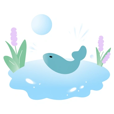 A tadpole is swimming gracefully in a clear pond under the soft glow of moonlight. The surface of the water reflects the shimmering silver light, creating a serene ambiance. Surrounding the pond, lush green reeds sway gently in a light breeze. Soft pastel colors illuminate the scene, enhancing the tranquil atmosphere of the night. The tadpole radiates a subtle luminescence, casting a delicate light around it, while the moon shines brightly in the starry sky above.