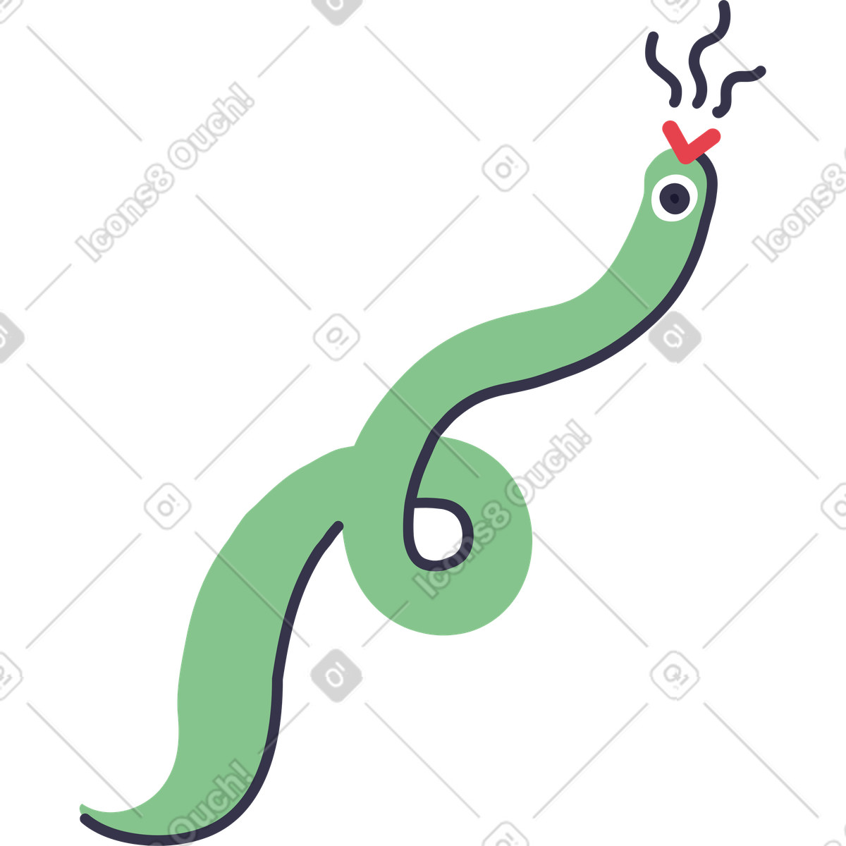 Snake illustration in Stripy style download in PNG, SVG