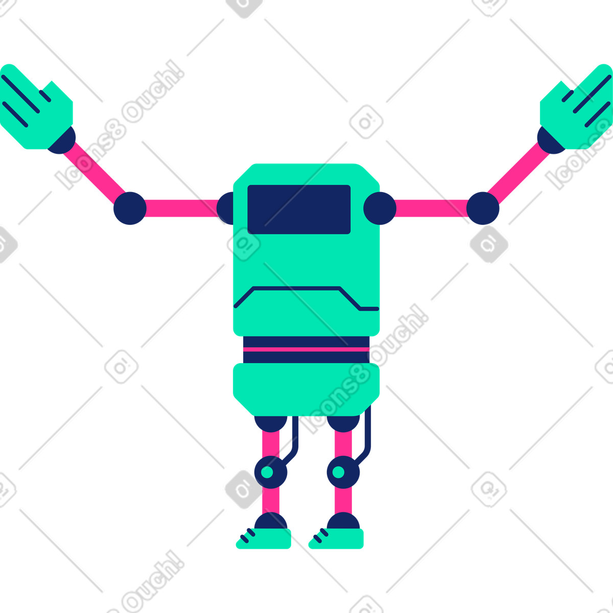 Robot illustration in PNG, SVG