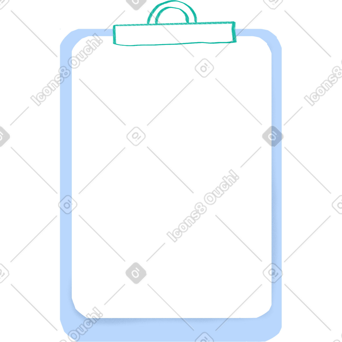 Blue clipboard with paper sheet illustration in Bonny style download in PNG, SVG