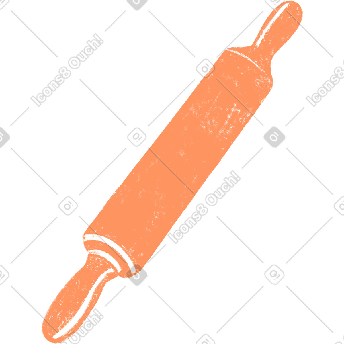 Иллюстрация Orange rolling pin в стиле Chalky — скачать в форматах PNG, SVG