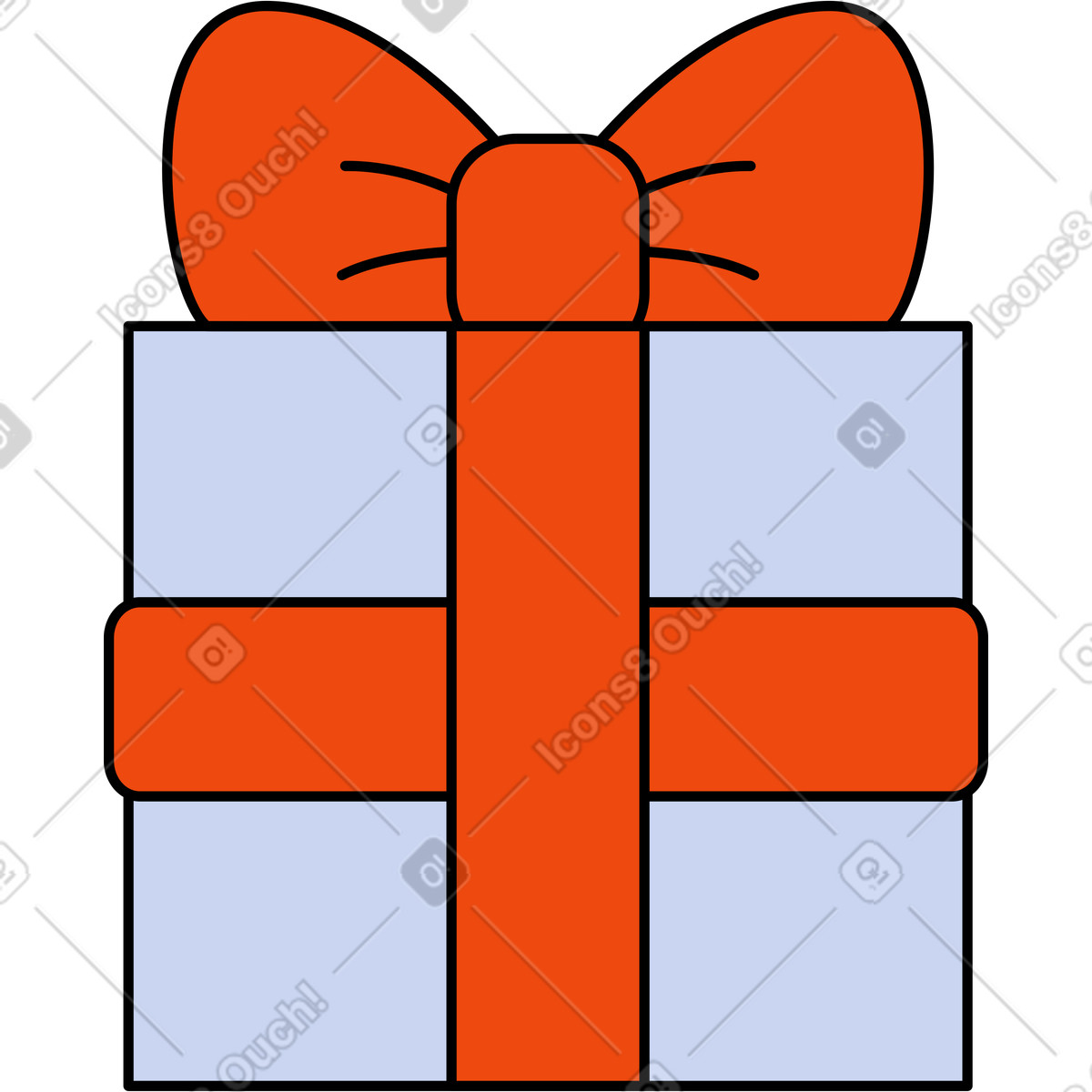 Ilustración Caja de regalo con lazo rojo en estilo Bloom a descargar en PNG y SVG