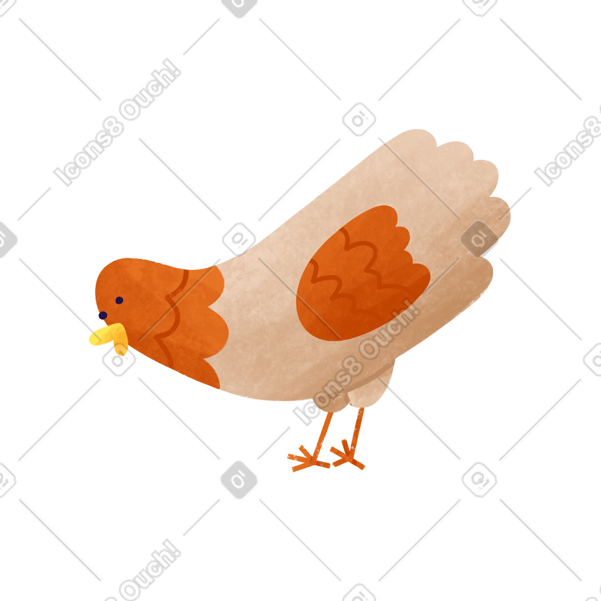 Pollo illustrazione in stile Bonbon scarica in PNG, SVG