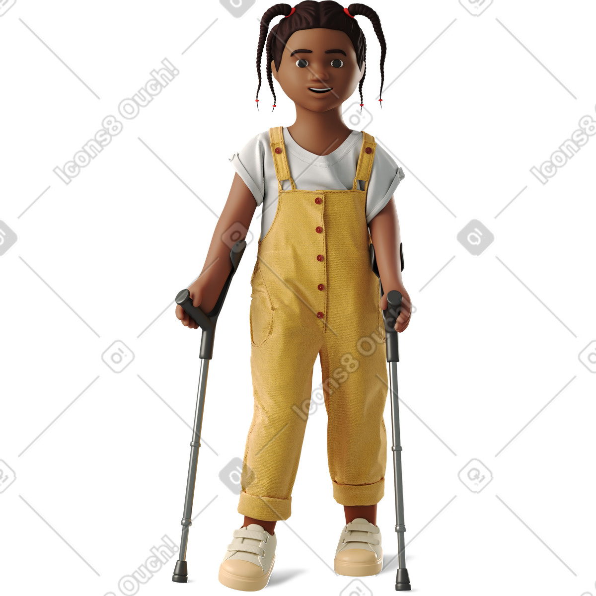Ilustração de Little girl on crutches em no estilo 3D Business para baixar em PNG, SVG