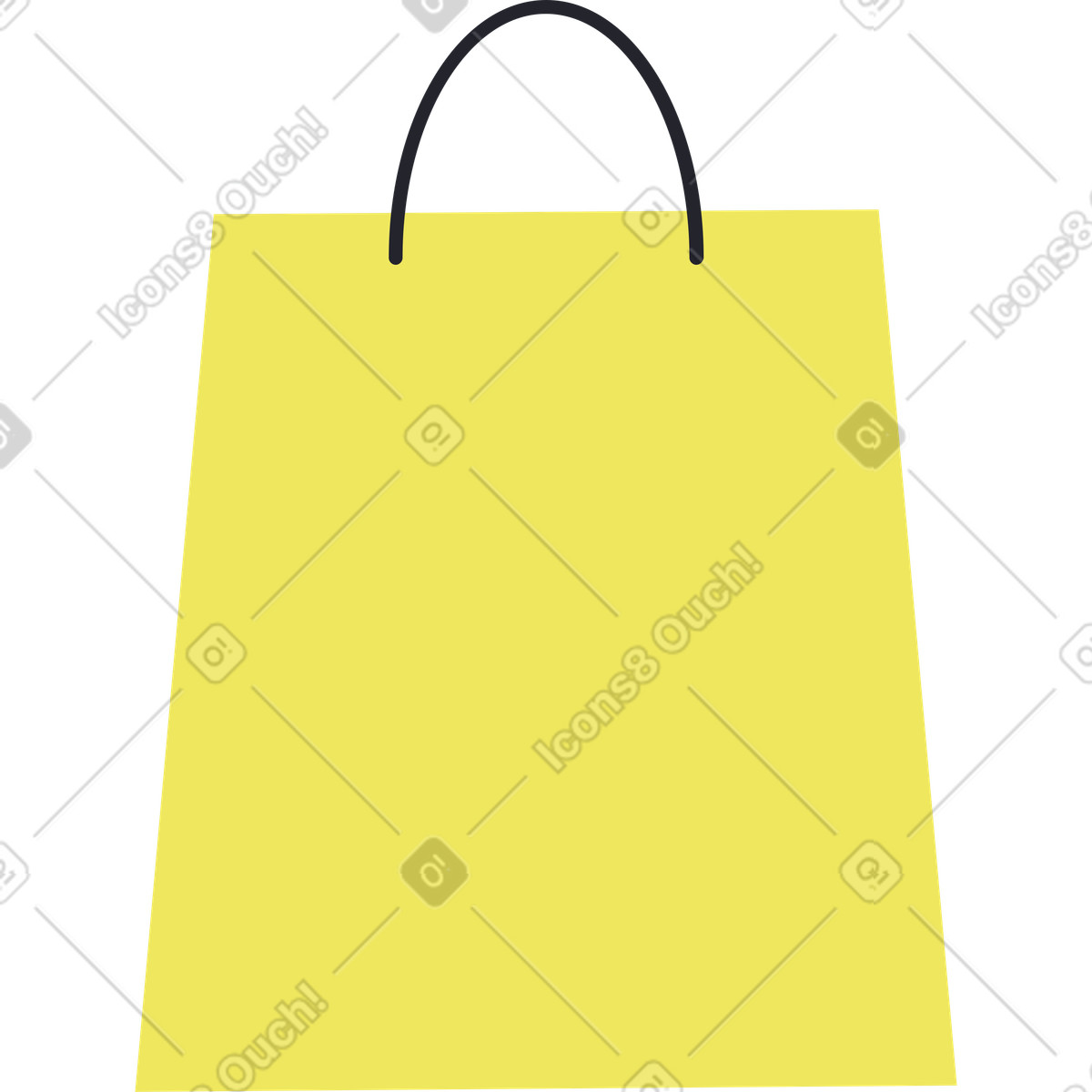 Ilustración Bolsa de compras amarilla en estilo Boba a descargar en PNG y SVG