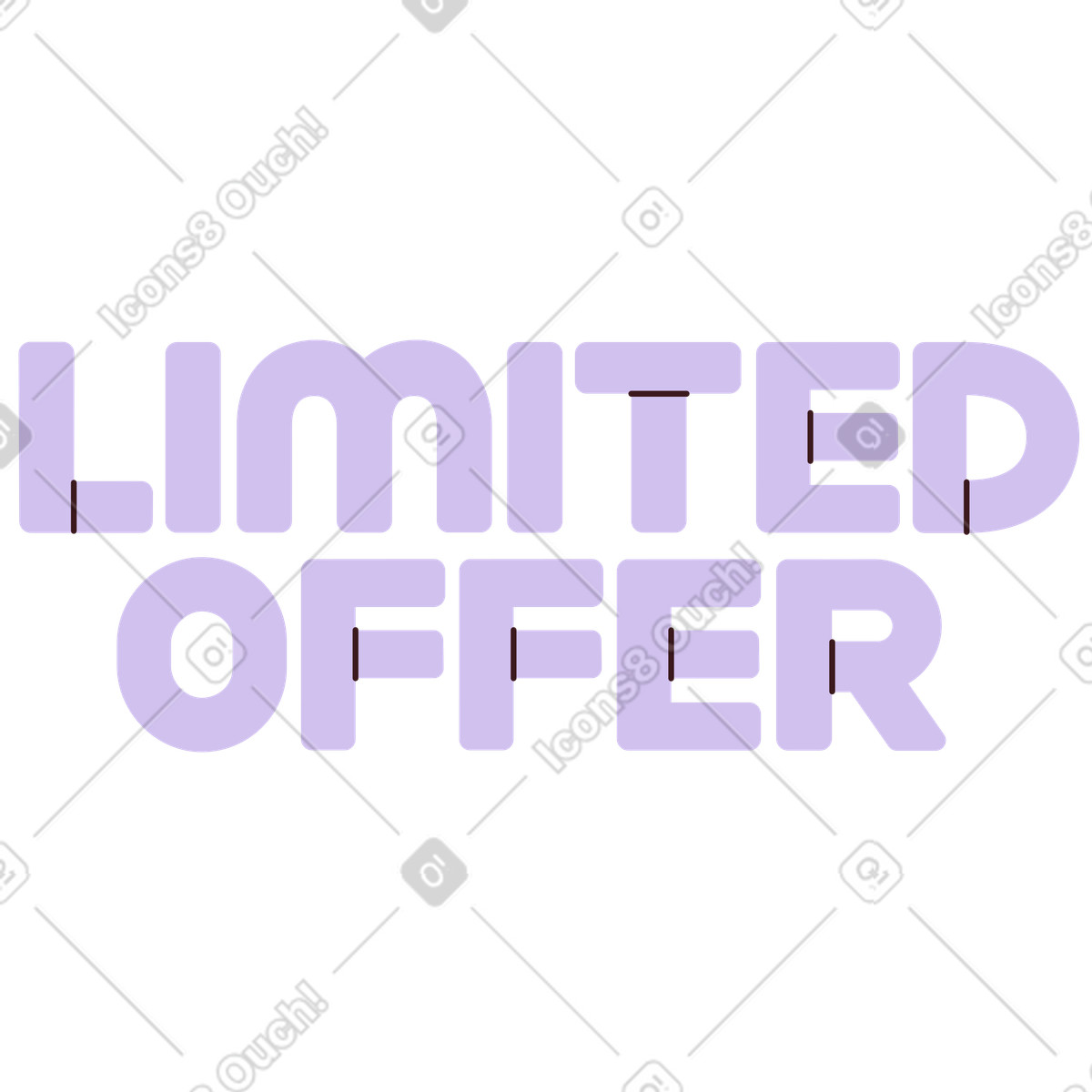 Ilustración Oferta limitada de letras en estilo Folks a descargar en PNG y SVG