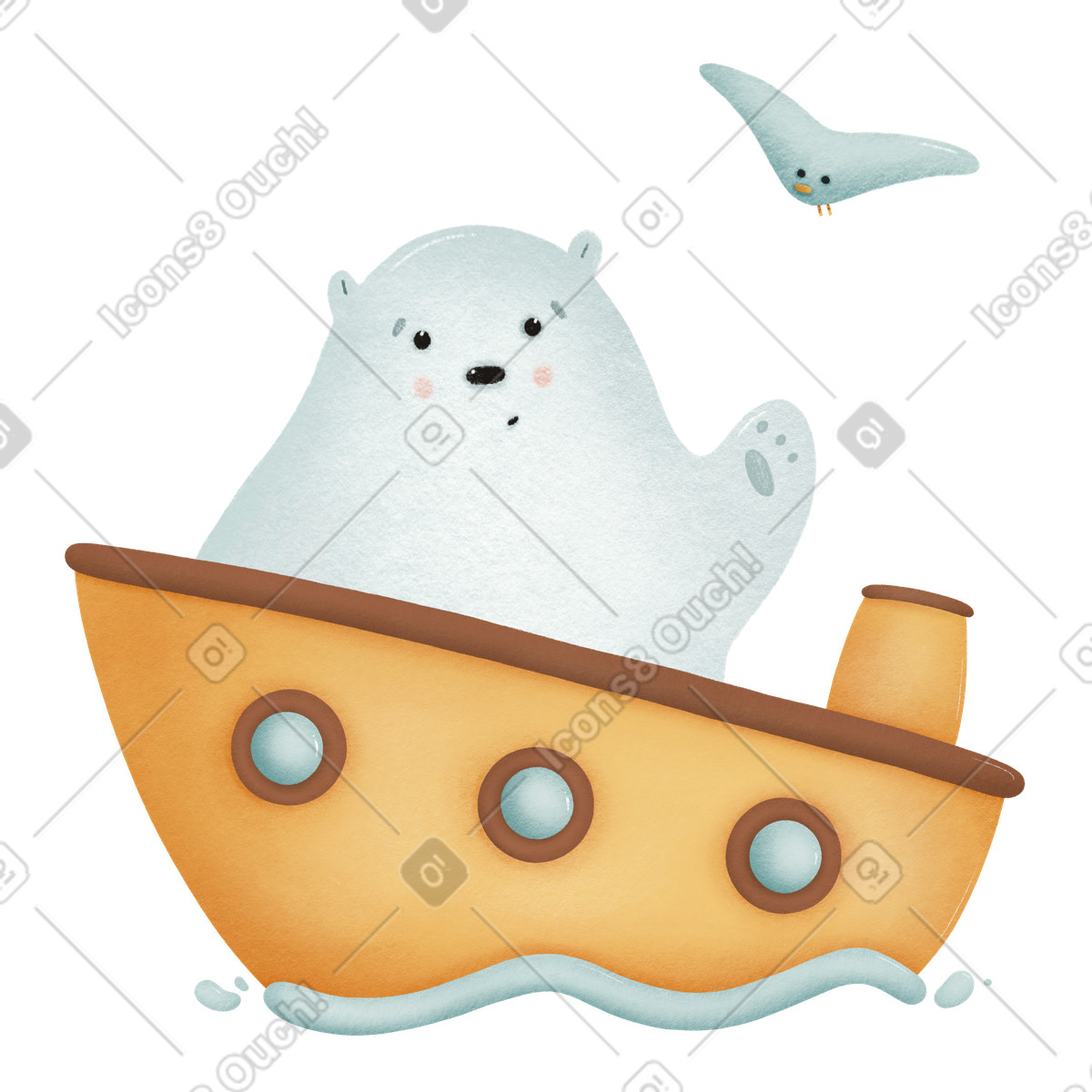Woolly スタイルの 海で のイラストをPNG、SVG形式でダウンロード