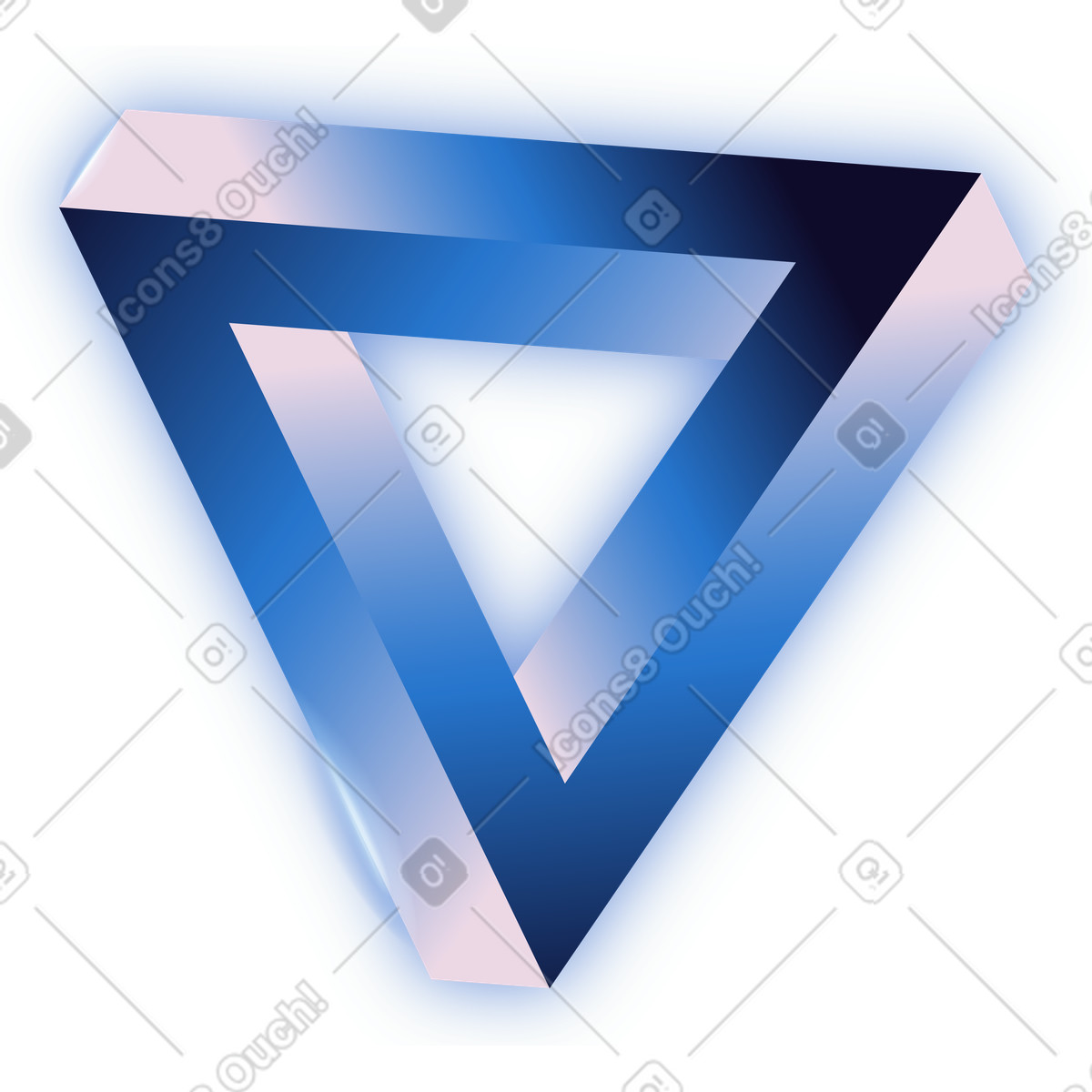 Impossible triangle illustration in Dimension style download in PNG, SVG