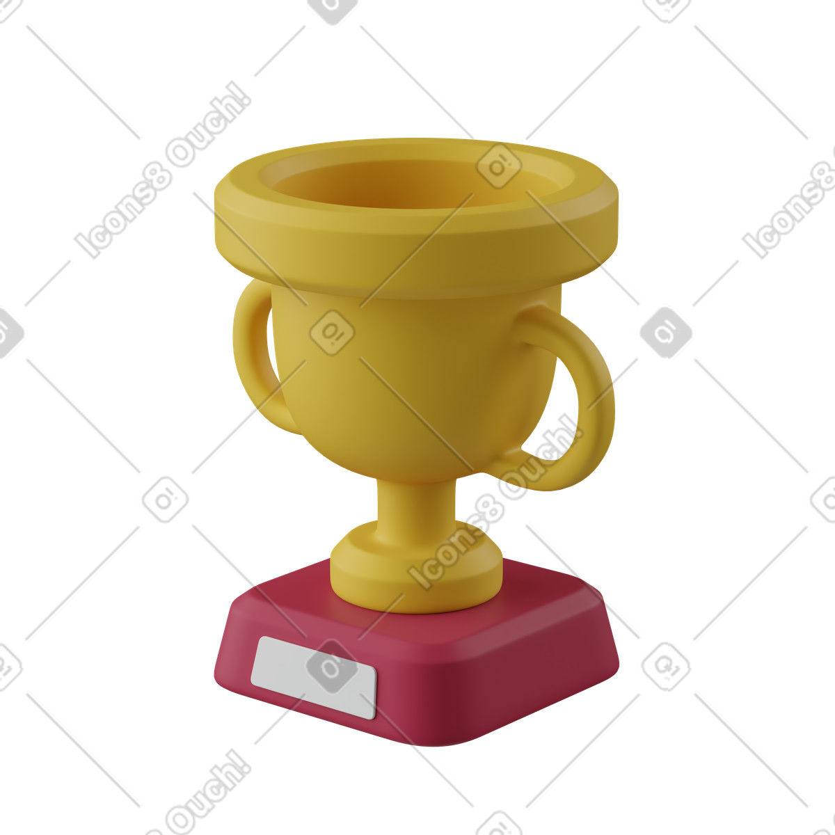 Golden trophy, Award recognition and achievement illustration in PNG, SVG