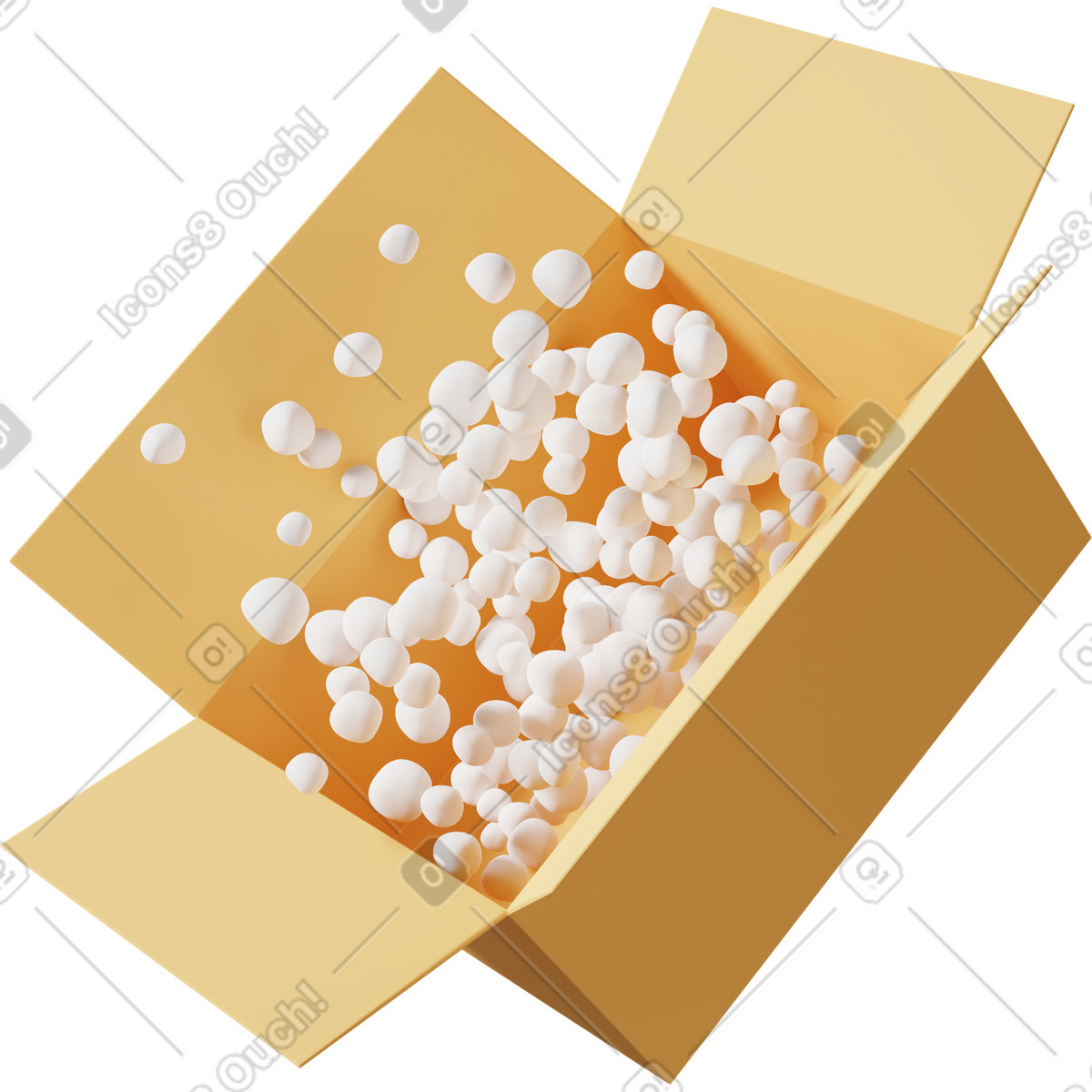 Ilustração de Open cardboard box em no estilo 3D Casual life para baixar em PNG, SVG