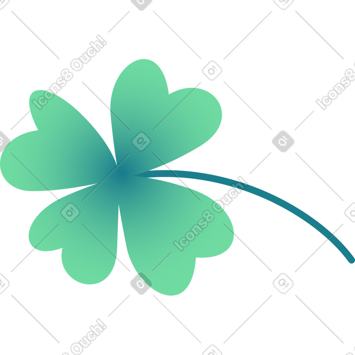 Clover leaf illustration in Beam style download in PNG, SVG