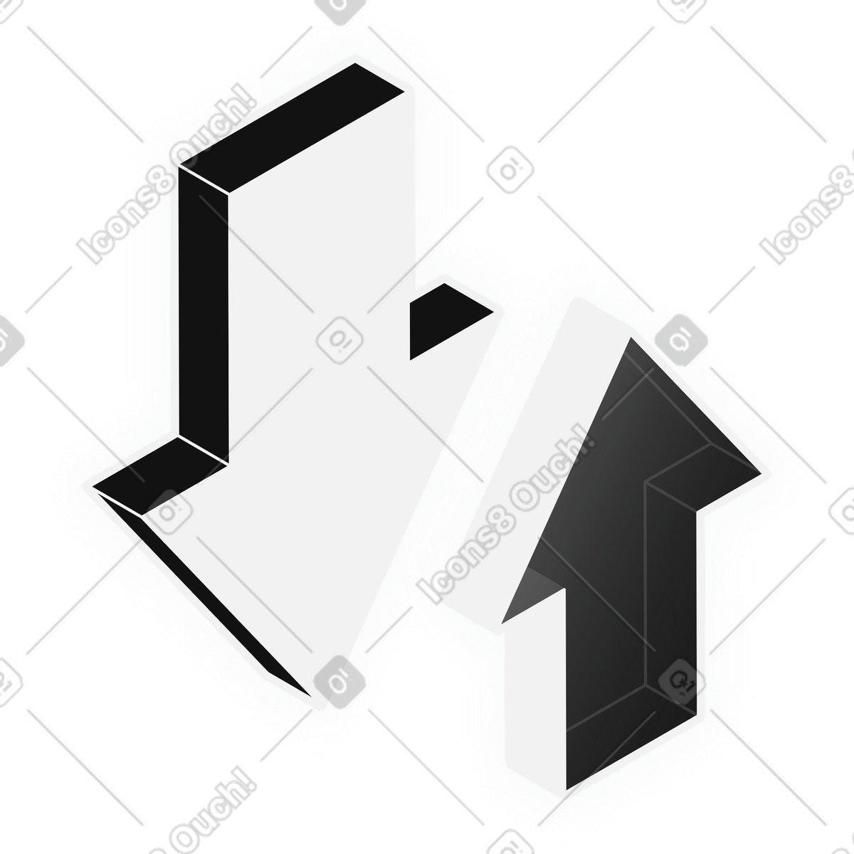 Up & down arrows-Illustration im Inverse-Stil als Download in PNG, SVG