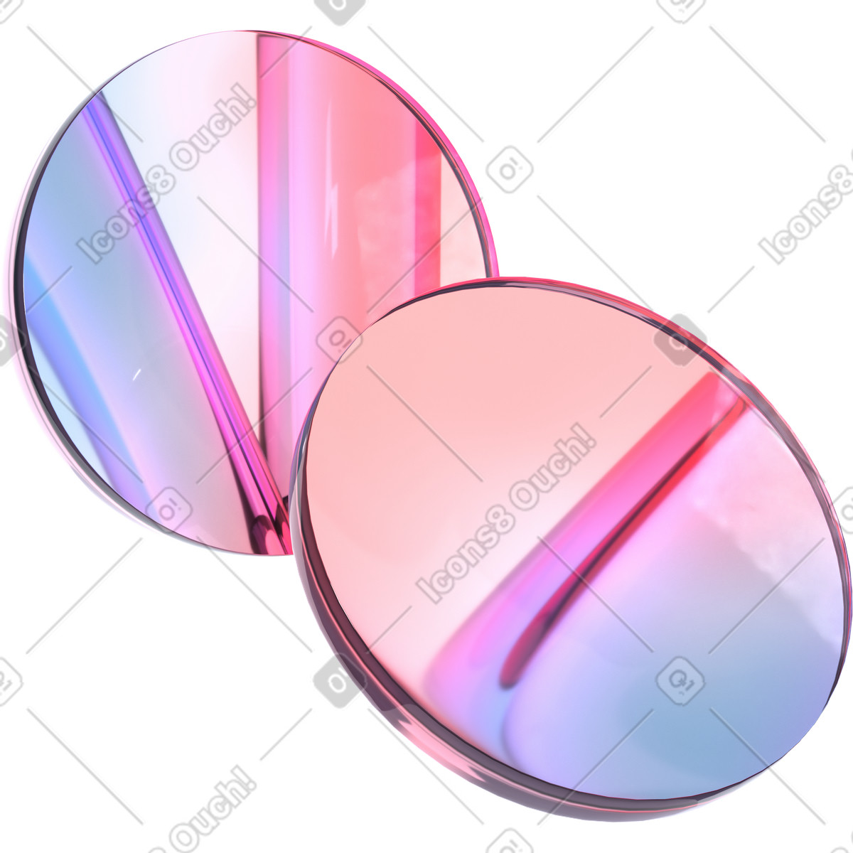 Transparent lenses illustration in 3D Glassy style download in PNG, SVG