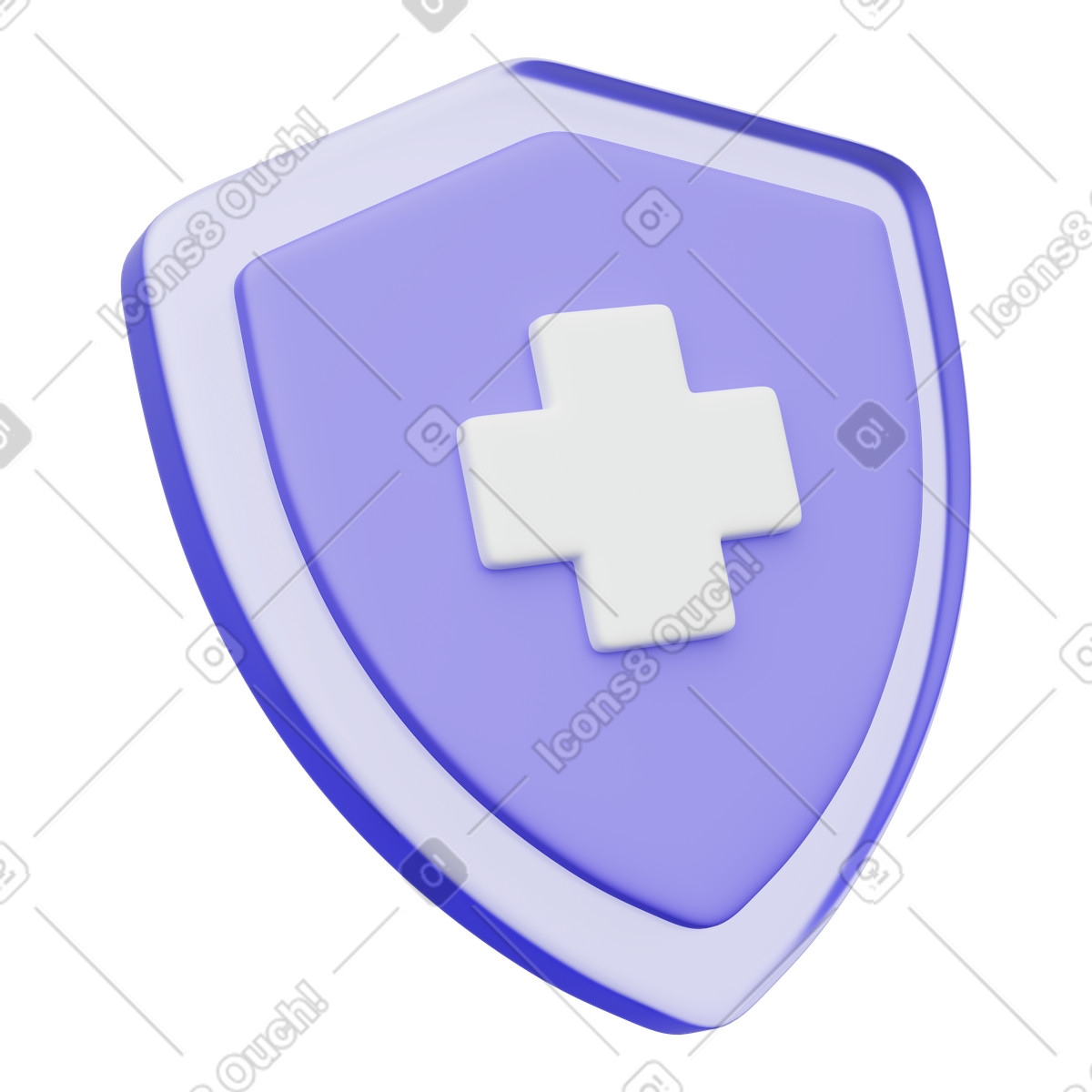 Ilustración Medical shield emblem showing health insurance security and emergency care coverage en estilo 3D Playful a descargar en PNG y SVG