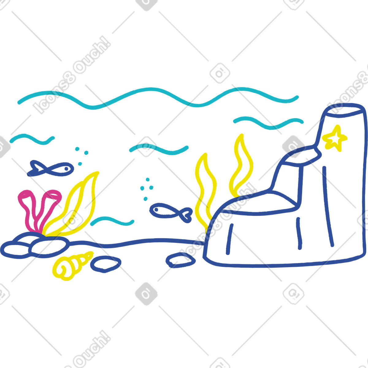 Ilustração de Mar em no estilo Lime para baixar em PNG, SVG