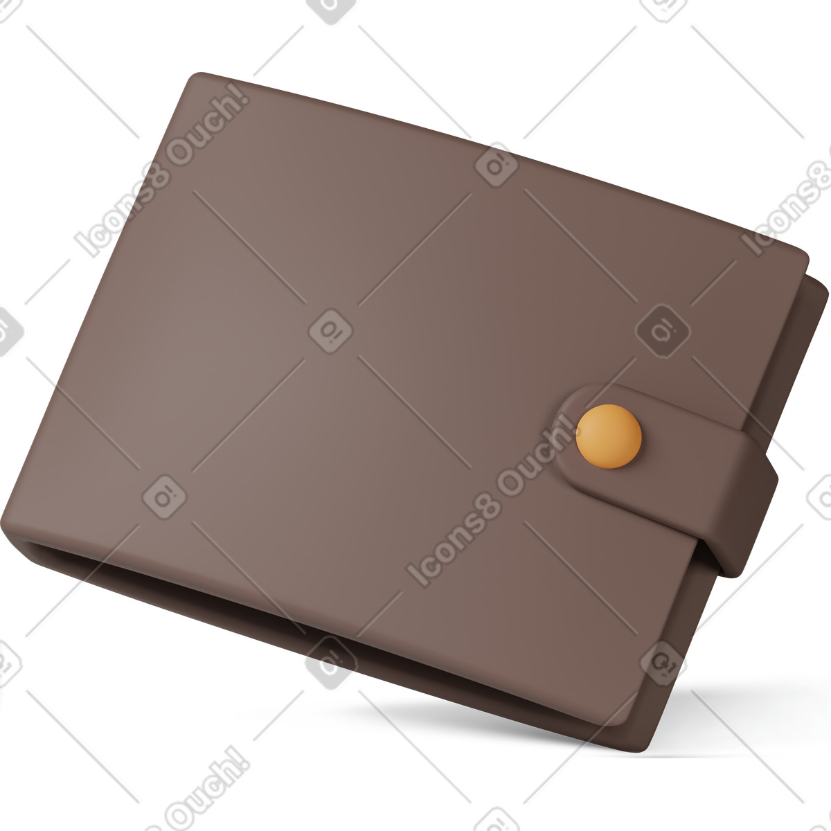 下载 3D Casual life 风格的 Brown wallet 插画，支持 PNG、SVG 格式