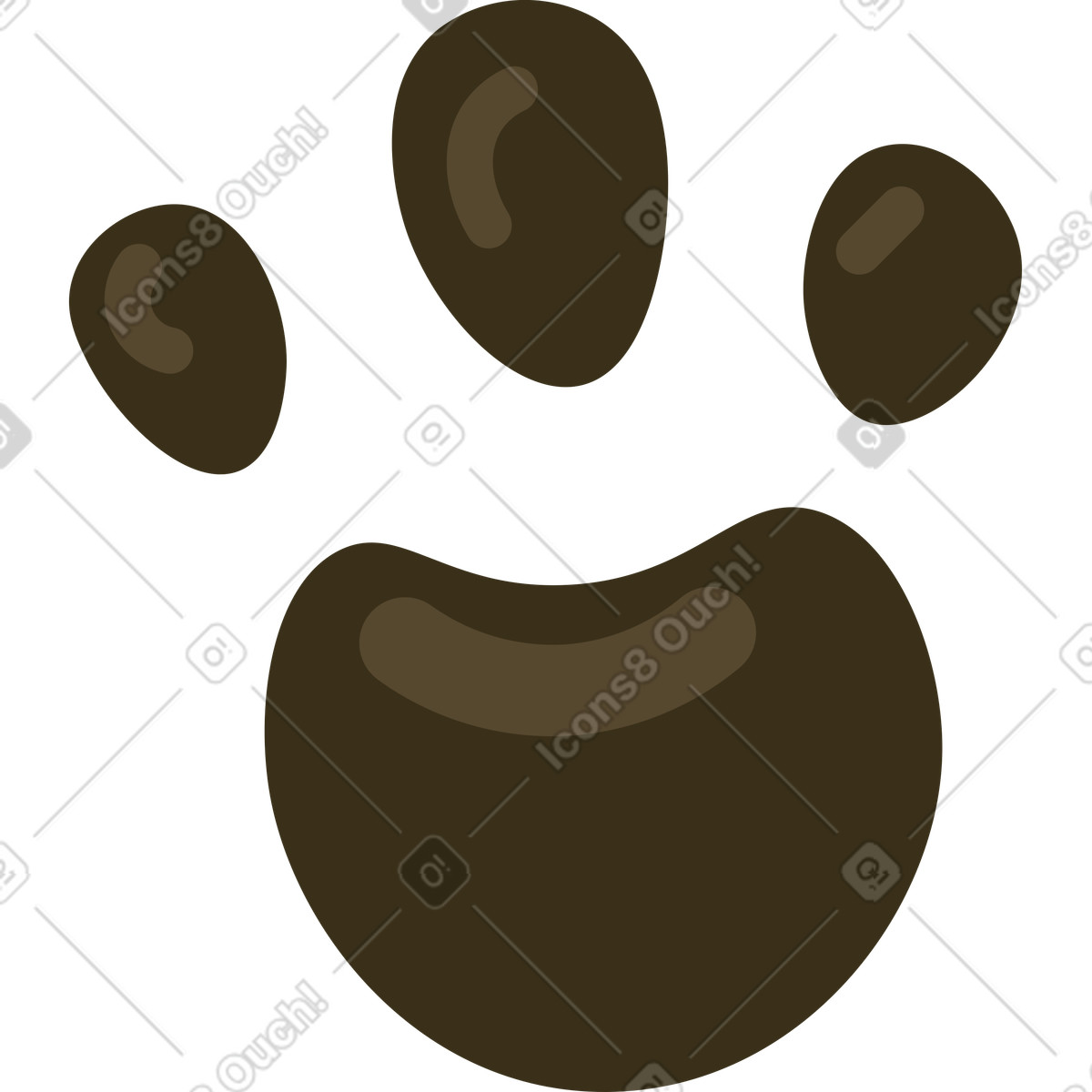 Illustration Empreinte de patte unique dans le style Arabica à télécharger aux formats PNG, SVG