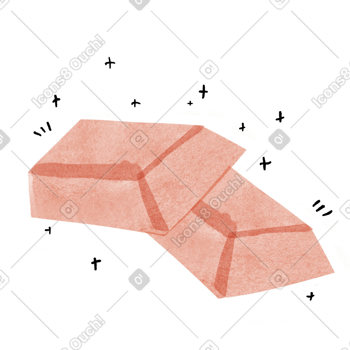 Gold bars stack with sparkles symbolizing wealth and financial security illustrazione in stile Anthropic Claude Hand Drawn scarica in PNG, SVG