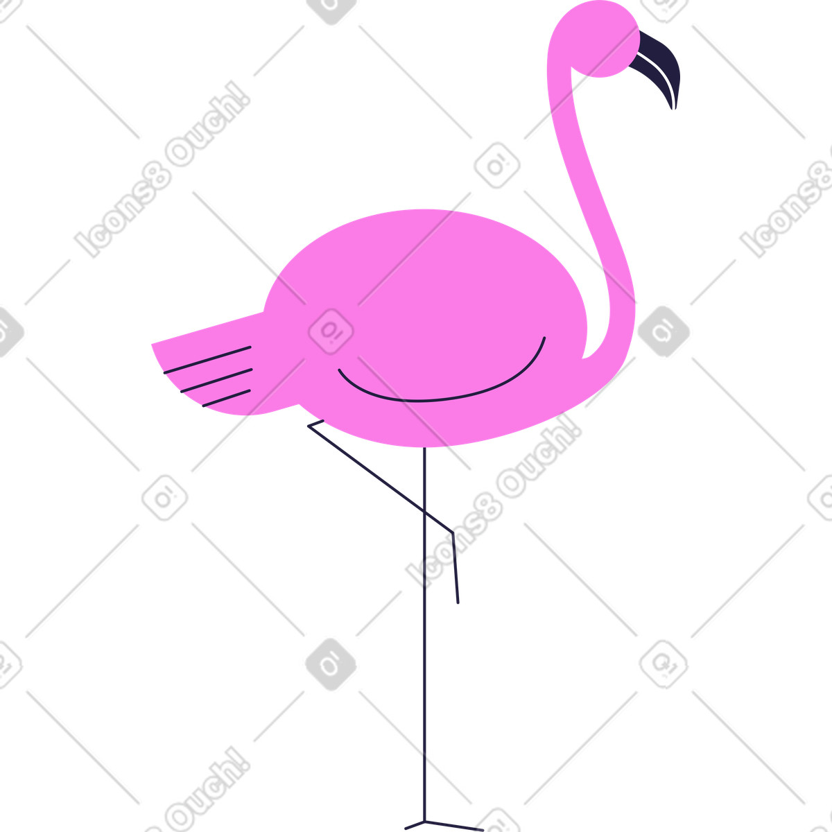 Ilustração de Flamingos em no estilo Mellow para baixar em PNG, SVG