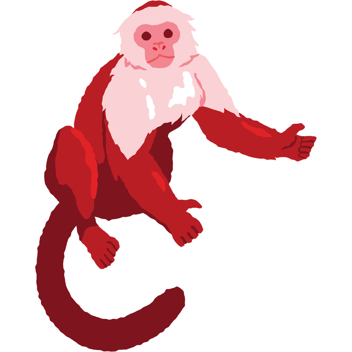Monkey-Illustration im Cherry-Stil als Download in PNG, SVG