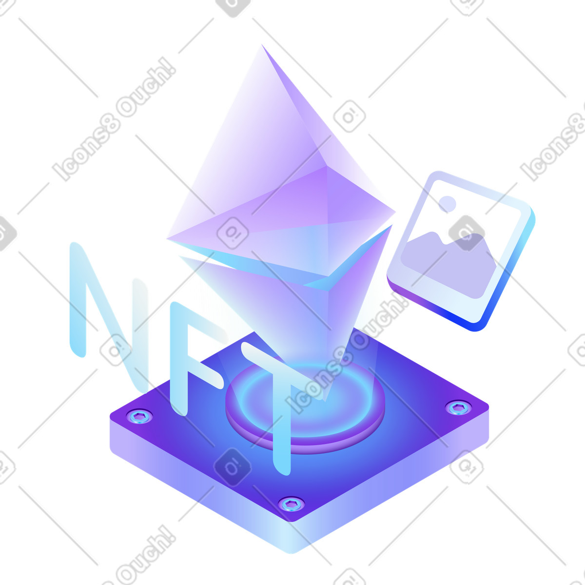 Иллюстрация Цифровые активы, ethereum, nft в PNG и SVG