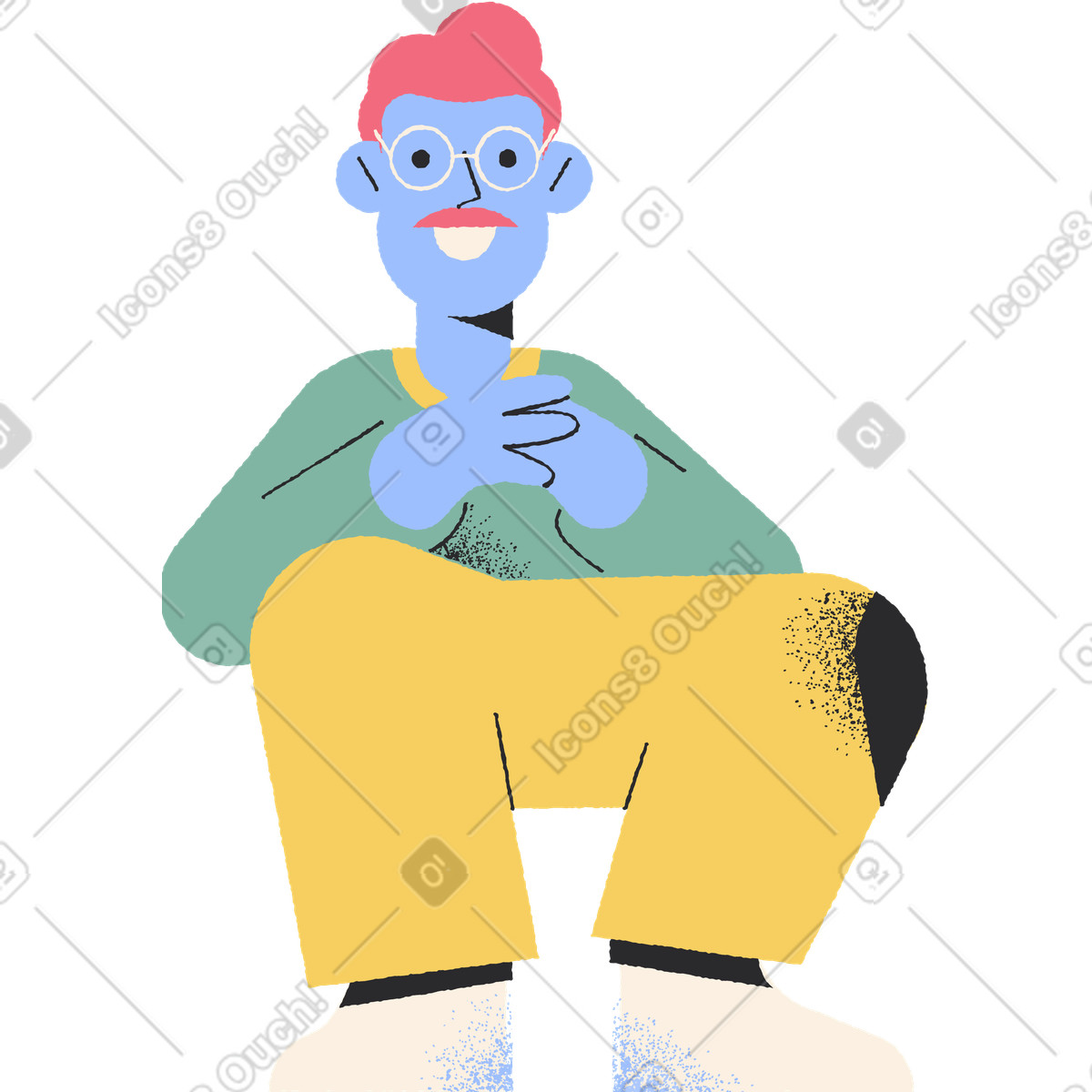 Ilustração de Homem sentado em no estilo Pablo para baixar em PNG, SVG