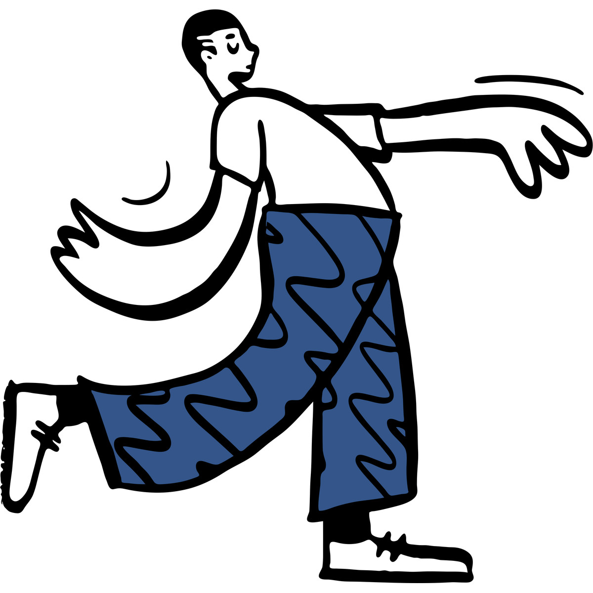 Young man casually going for a stroll illustration in Open Doodles style download in PNG, SVG