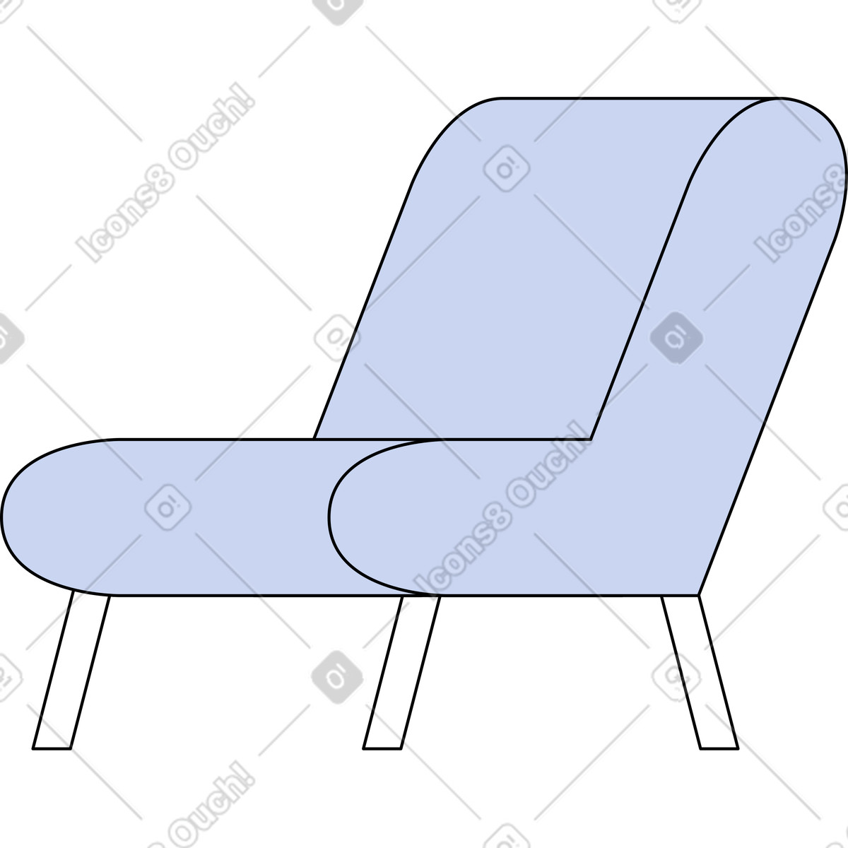 Ilustração de Soft chair with side divided em no estilo Bloom para baixar em PNG, SVG