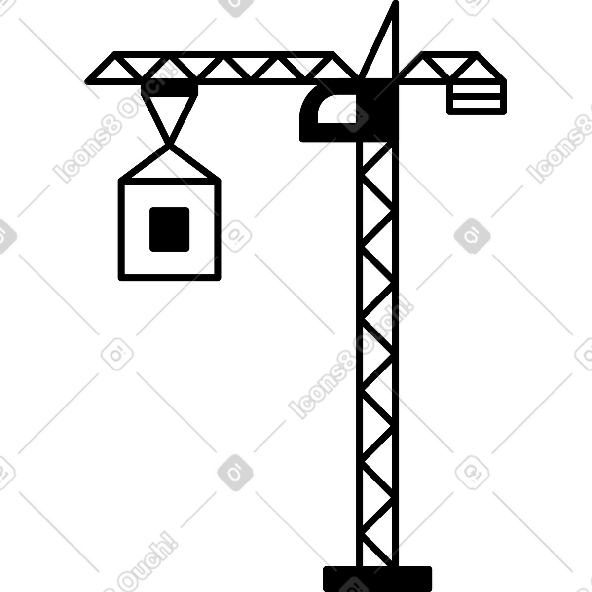 Kran mit ladung-Illustration im Transistor-Stil als Download in PNG, SVG