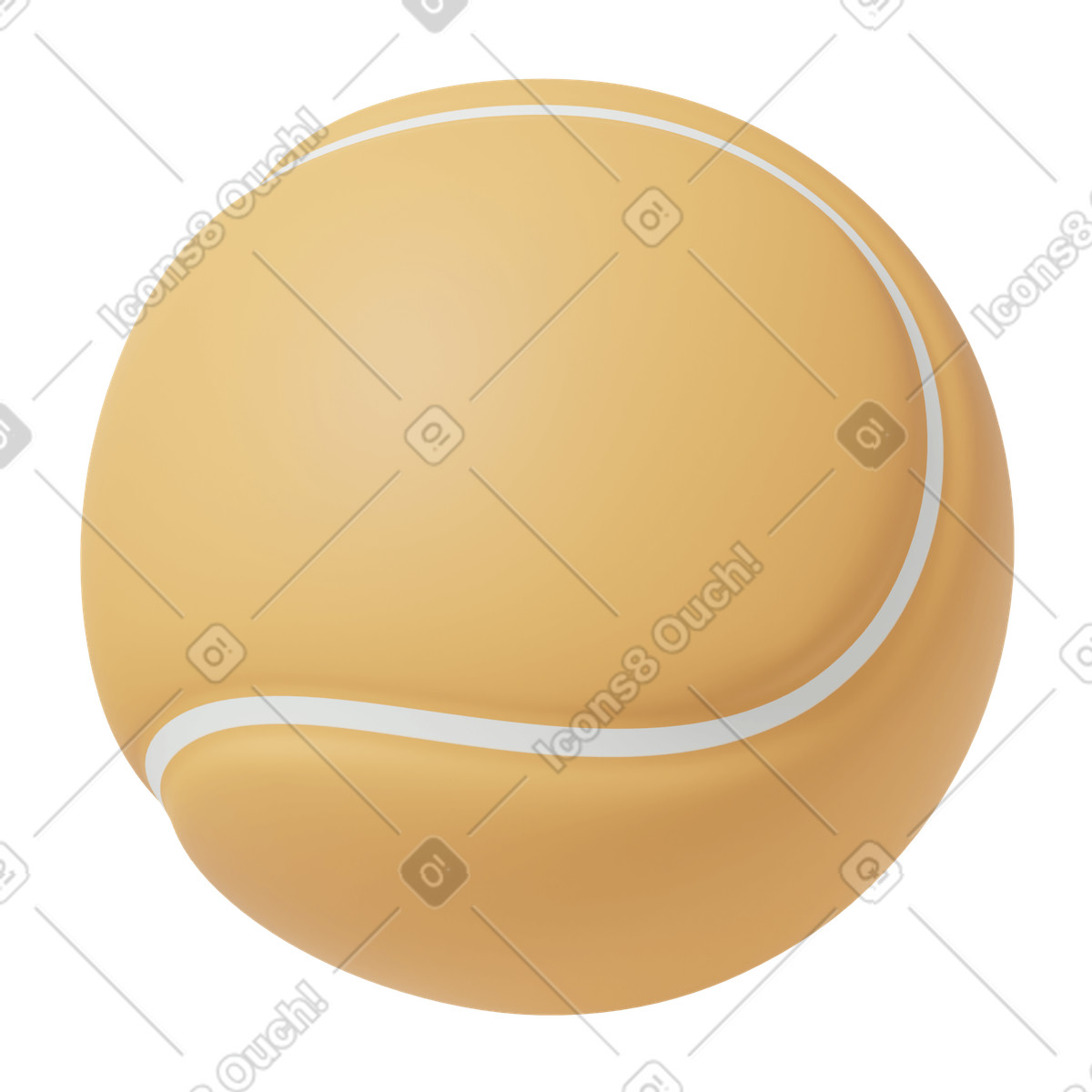 Tennis ball illustration in 3D Casual life style download in PNG, SVG