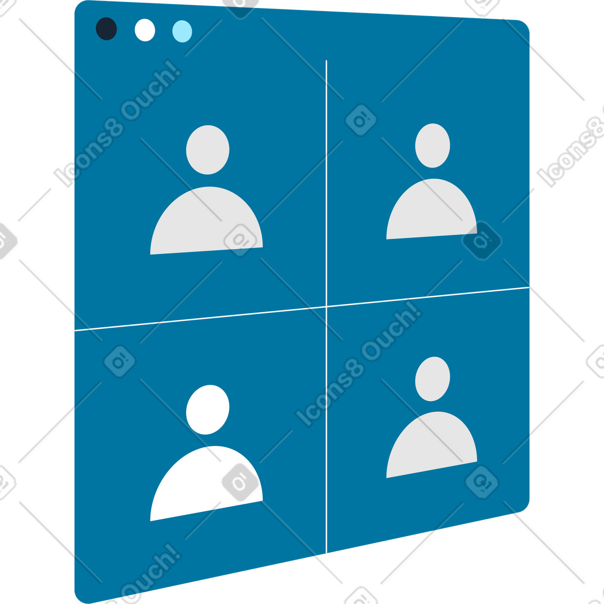 Ilustração de Janela videochamada em perspectiva no estilo Indigo para baixar PNG, SVG