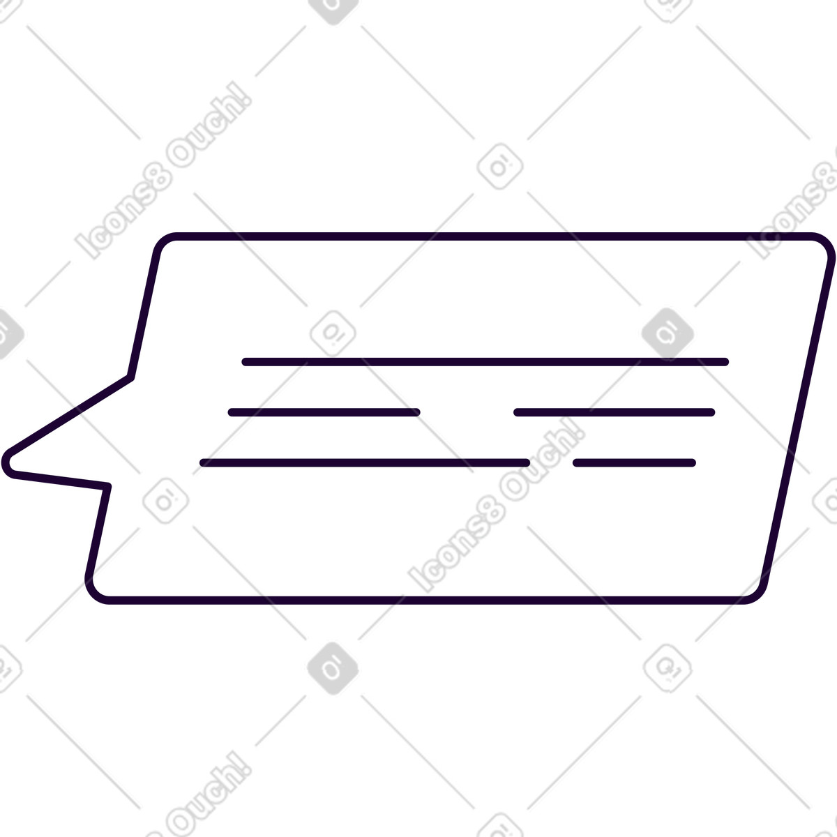 Martina スタイルの テキスト付きの長方形の吹き出し のイラストをPNG、SVG形式でダウンロード