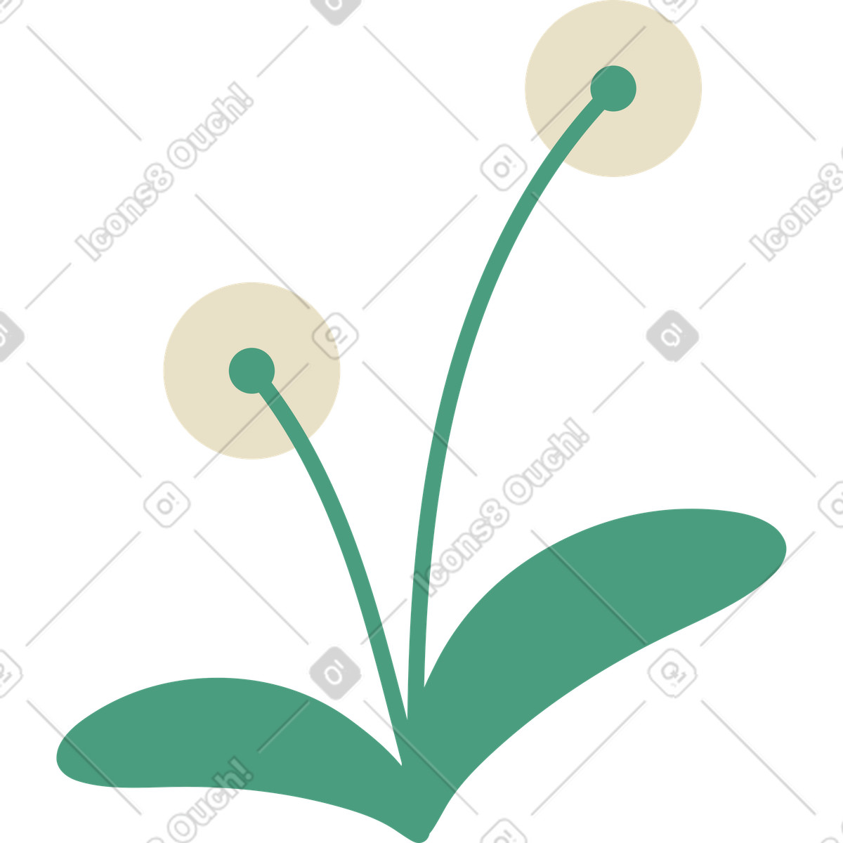 Ilustración Diente de león en estilo Macaroni a descargar en PNG y SVG