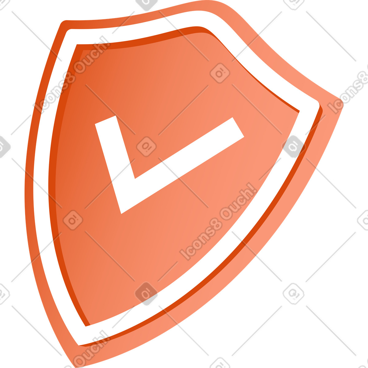Scudo con l'icona di controllo illustrazione in stile Orange scarica in PNG, SVG