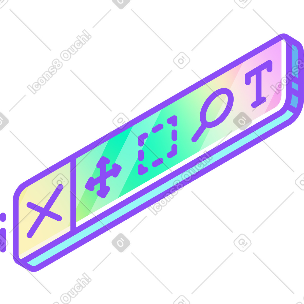 Toolbar illustration in Holographic style download in PNG, SVG