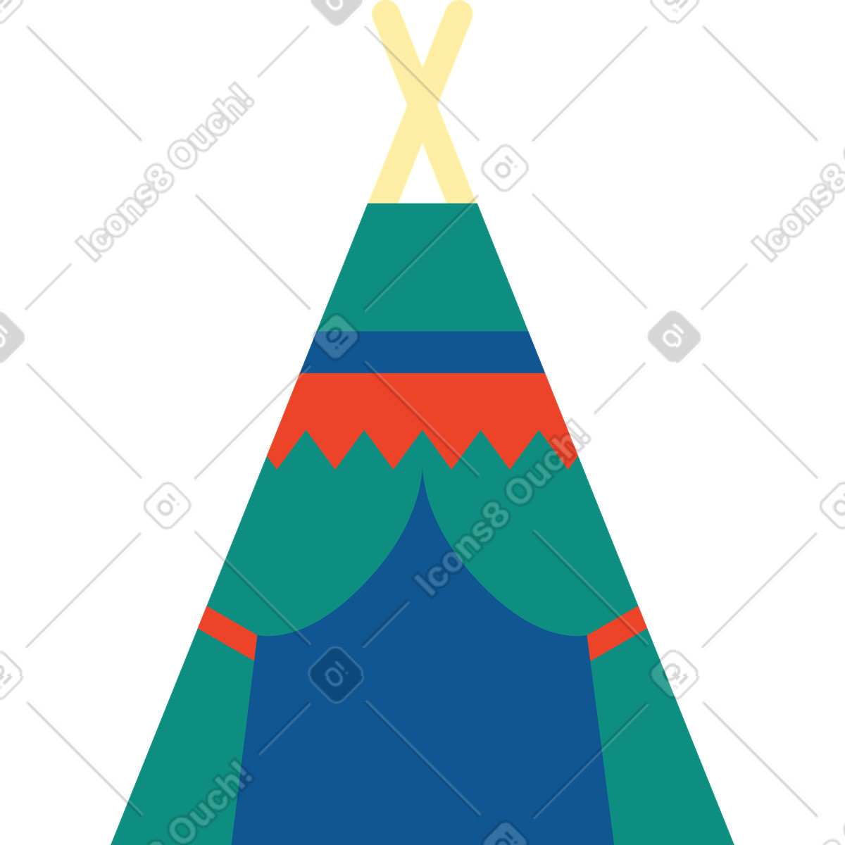 Kids tent wigwam illustration in Polar style download in PNG, SVG