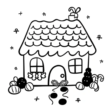 A delightful gingerbread house decorated with icing and candy